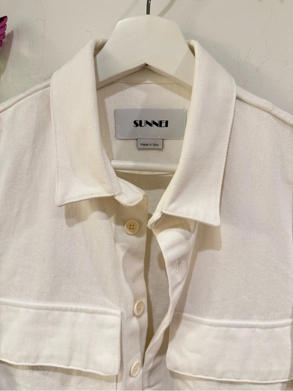 SUNNEI Men's Cream Lightweight Shirt Jacket